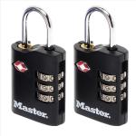 Masterlock Combination Padlock TSA Certified Ref 4680DBLK [Pack 2] 112720