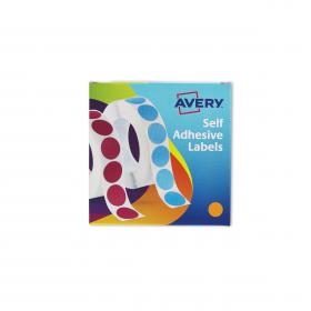 Avery Labels in Dispenser on Roll Round Diam.19mm Orange Ref 24-608 [1120 Labels] 112773