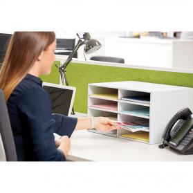 Bankers Box by Fellowes Desktop Sorter Stackable Fastfold Recycled FSC A4 Green/White Ref 4482601 113003