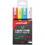 Uni Chalk Marker Medium Bullet Tip PWE-5M Line Width 1.8-2.5mm Wallet Assorted Ref 153528181 [Pack 4] 113256