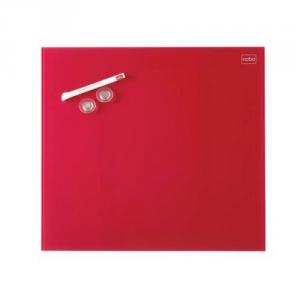 Nobo Diamond 300x300mm Glass Magnetic Board Red 1903954