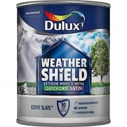 Dulux Weather Shield Quick Dry Satin Paint, 750 Ml - Hazelnut Truffle 113654