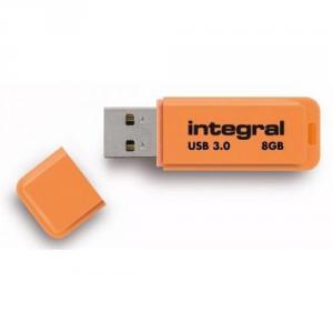 Integral Neon 8GB USB 3.0 Flash Drive Orange INFD8GBNEONOR3.0