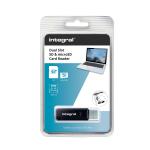 Integral Memory Card Reader SD and Micros Formats USB 3.0 Dual Slot Ref INCRUSB3.0SDMSD 113803