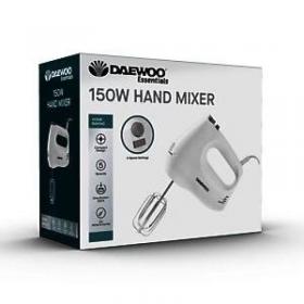 Daewoo Essentials Hand Mixer 150W 2 Whisk Attachments White 119875