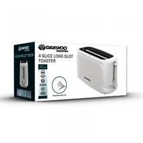 Daewoo Essentials Long Slot Toaster 4 Slice White 119990