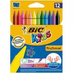 Bic Kids Plastidecor Crayons Long-lasting Sharpenable Wallet Vivid Assorted Colours Ref 920299 [Pack 12] 120120