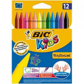 Bic Kids Plastidecor Crayons Long-lasting Sharpenable Wallet Vivid Assorted Colours Ref 920299 [Pack 12] 120120