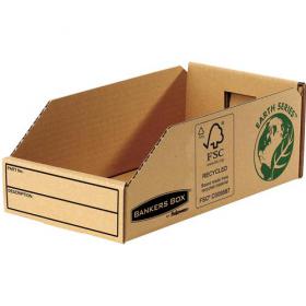 Bankers Box by Fellowes Parts Bin Corrugated Fibreboard Packed Flat W147xD280xH102mm Ref 07354 Pack of 50 120253