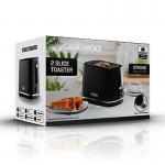 Daewoo Stirling Two Slice Toaster With Reheat Defrost and 7 Browning Functions Black 120477