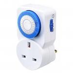 Masterplug Tms24-Mp Energy Saving Daily Mechanical Segment Timer Plug, White 122101
