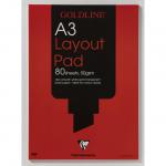 Goldline Layout Pad 50gsm Acid-free Paper 80 Sheets A3 White Ref GPL1A3Z [Pack 5] 122436