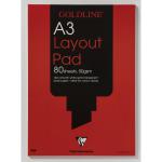 Goldline Layout Pad 50gsm Acid-free Paper 80 Sheets A3 White Ref GPL1A3Z [Pack 5] 122436