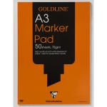 Goldline Bleedproof Marker Pad 70gsm Acid-free Paper 50 Sheets A3 White Ref GPB1A3Z [Pack 5] 122439