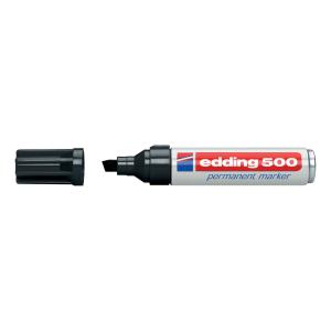 Edding 500 Permanent Marker Chisel Tip 2-7mm Line Black Ref 4-500001
