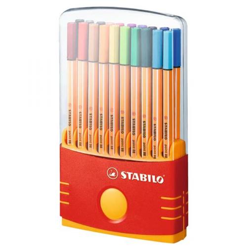 STABILO point 88 (0.4mm) Fineliner Pen (Assorted Colours) Pack of 20 8820/03