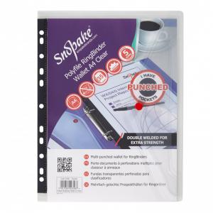 Snopake Polyfile Ring Binder Wallet Polypropylene A4 Clear Ref 12566