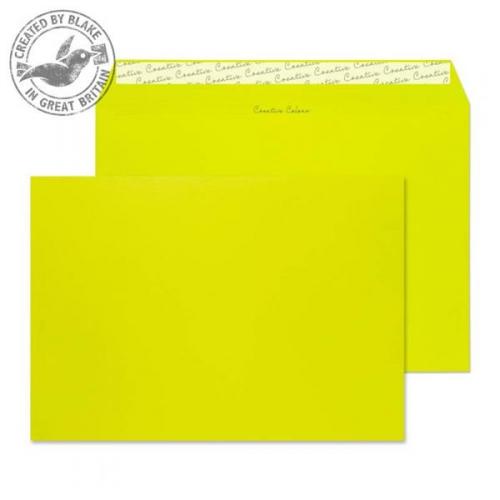 Cheap Stationery Supply of Blake Creative Colour (C4) 120g/m2 Peel and Seal Wallet Envelopes (Acid Green) Pack of 10 63441 Office Statationery