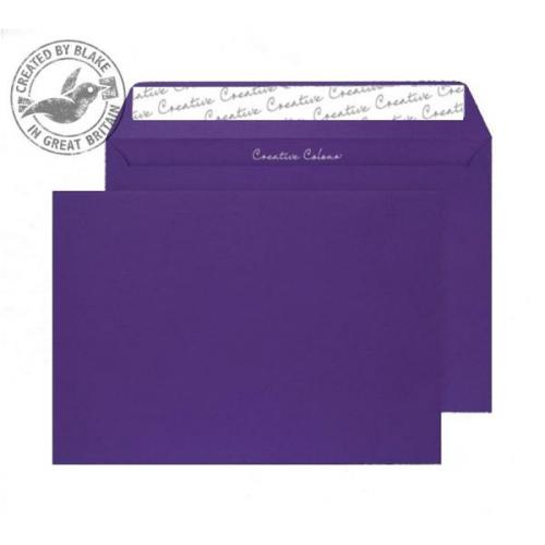 Cheap Stationery Supply of Blake Creative Colour (C4) 120g/m2 Peel and Seal Wallet Envelopes (Blackcurrant) Pack of 10 63447 Office Statationery