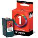 Lexmark No 1 Inkjet Cartridge 2x26ml Tri-Colour Ref 0080D2955 [Pack 2]