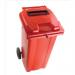 Wheeled Bin UV Stabilised Polyethylene with Rear Wheels Lid Lock 120 Litre Capacity 480x555x930mm Red