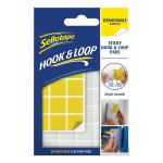 Sellotape Removable Hook & Loop Sticky Pads Self-adhesv Supplied on Sheets 20x20mm Ref 2055468 [Pack 24]  126622