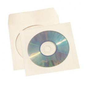 5 Star Office Ungummed Sleeve for CD/DVD with Window White [Pack 50] 127182