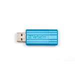 Verbatim Pinstripe USB Drive 2.0 Retractable 16GB Blue Ref 49068 127400