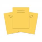 The image shows a pack of 100 Rhino Senior Exercise Books, each featuring a yellow cover with the brand logo. Each book measures 230 x 180mm and contains 48 pages with 8mm ruled lines. The 60g/m2 paper is ideal for writing and taking notes. Perfect for students and professionals alike.