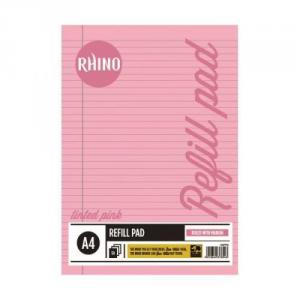 Rhino HAPFM A4 100-Page 8mm Ruled and Margin Refill Pad Pink Pack of 6