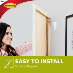 3M Command Large Canvas Hanger Hook 1 Hook and 2 Adhesive Strips White Upto 1.3kg 131474