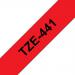 Brother P-Touch TZe-441 18mmx8m Black On Red Laminated Labelling Tape Ref TZE441 *3to5 Day Leadtime*