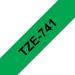 Brother P-Touch TZe-741 18mmx8m BlackOnGreen Laminated Labelling Tape Ref TZE741 *3to5 Day Leadtime*