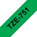 Brother P-Touch TZe-751 24mmx8m BlackOnGreen Laminated Labelling Tape Ref TZE751 *3to5 Day Leadtime*
