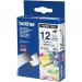 Brother P-Touch TZe-FA3 12mmx3m Blue On White Fabric Tape Ref TZEFA3 *3to5 Day Leadtime*