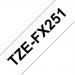 Brother P-Touch TZe-FX251 24mmx8m BlkOnWht Gloss Lam Flexi Lab Tape Ref TZEFX251 *3to5 Day Leadtime*