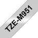 Brother P-Touch TZe-M951 24mmx8m Black On Matt Silver Labelling Tape Ref TZEM951 *3to5 Day Leadtime*
