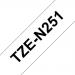 Brother P-Touch TZe-N251 24mmx8m BlackOnMatt White Non-Lam Lab Tape Ref TZEN251 *3to5 Day Leadtime*