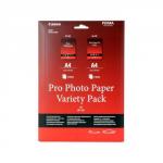 The picture shows a pack of Canon VP-101 variety photo paper kit. The size is A4 (210 X 297 mm) and it contains 10 sheets. The paper has a glossy finish and is specially designed for high-quality photo printing. It is displayed with the Canon logo and product name on the packaging.