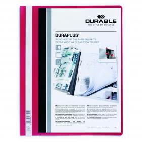 Durable Duraplus Quotation Filing Folder with Clear Title Pocket PVC A4+ Red Ref 2579/03 Pack of 25 132129