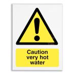 Stewart Superior Caution Very Hot water Catering Sign W150xH200mm Self-adhesive Vinyl Ref CS006SAV 132895