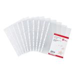 5 Star Office Punched Pocket Polypropylene Top and Side-opening 40 Micron A4 Glass Clear [Pack 100] 134635