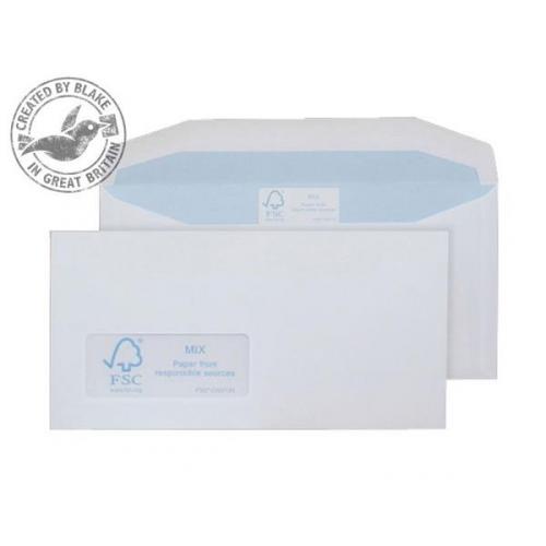 Cheap Stationery Supply of Blake Purely Environmental (DL) 90g/m2 Gummed Window Mailer Envelopes (White) Pack of 1,000 FSC276 Office Statationery
