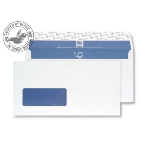 Cheap Stationery Supply of Blake Premium Pure (DL) 120g/m2 Woven Peel and Seal Window Wallet Envelopes (Super White) Pack of 500 RP81884 Office Statationery