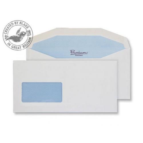 Cheap Stationery Supply of Blake Premium Postfast (DL+) 90g/m2 Gummed Window Mailer Envelopes (White) Pack of 500 PF704DG Office Statationery