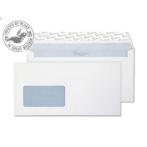 Cheap Stationery Supply of Blake Premium Office (DL) 120g/m2 Woven Peel and Seal Window Wallet Envelopes (Ultra White) Pack of 500 32216 Office Statationery