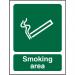 Prestige Acrylic Sign 2mm 150x200 Smoking Area Ref ACSP050150x200 *Up to 10 Day Leadtime*