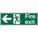 Prestige Sign 2mm DS 300x100 FireExit Man Running &Arrow Left Ref ACSP120300x100 *Up to 10 Day Leadtime*