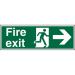 Prestige Sign 2mm DS 300x100 FireExit Man Running&Arrow Right Ref ACSP121300x100 *Up to 10 Day Leadtime*