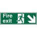 Prestige Sign 2mm DS 300x100 FireExit Man Running Right&Arrow Ref ACSP123300x100 *Up to 10 Day Leadtime*